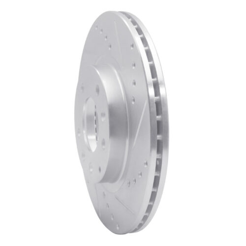 Alternative view of R1 Concepts for 06-15 Mazda MX-5 Miata Front Right Drilled & Slotted Silver Brake Rotor