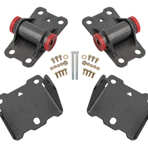 BMR 78-87 G-Body Motor Mount Kit Upper & Lower Poly - Black Hammertone - Image 2