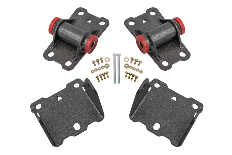 BMR 78-87 G-Body Motor Mount Kit Upper & Lower Poly - Black Hammertone - Image 2