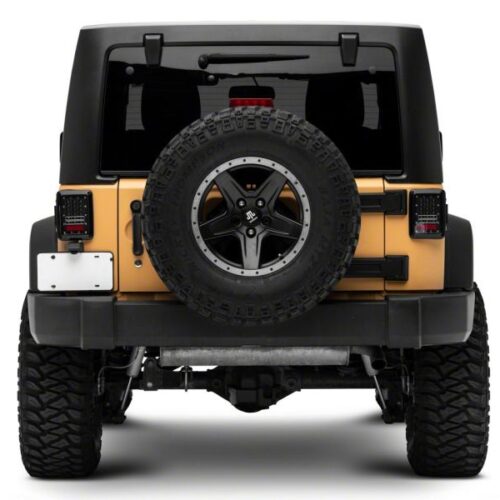 Raxiom for 2007-2018 Jeep Wrangler JK Axial Series LED Tail Lights- Black Housing (Clear Lens) - Image 10