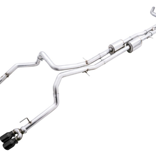 AWE Tuning 4th Gen GM 1500 6.2L 0FG Cat-Back Split Rear Exit (w/ Bumper Cutouts) - Quad Diamond Tips