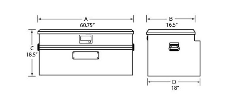 Tradesman Aluminum Flush Mount Truck Tool Box Full/Slim Line (60in.) - Black - Image 2