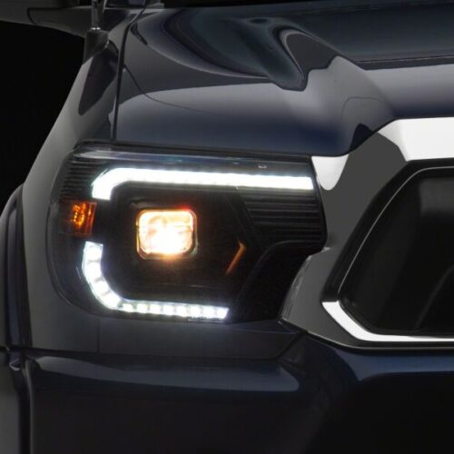 Raxiom for 2012-2015 Toyota Tacoma Axial Series Switchback Projector Headlights- Black Housing- Clear Lens - Image 3