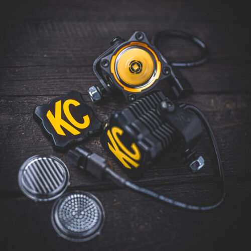 Alternative view of KC HiLiTES 5328 FLEX ERA 1 Single Light Cover ONLY (Black/Yellow KC Logo)