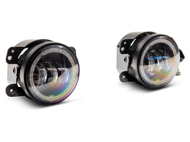 Raxiom for 2007-2018 Jeep Wrangler JK Axial Series 4-In LED Devil Eyes Fog Lights w/ Halo - Image 9