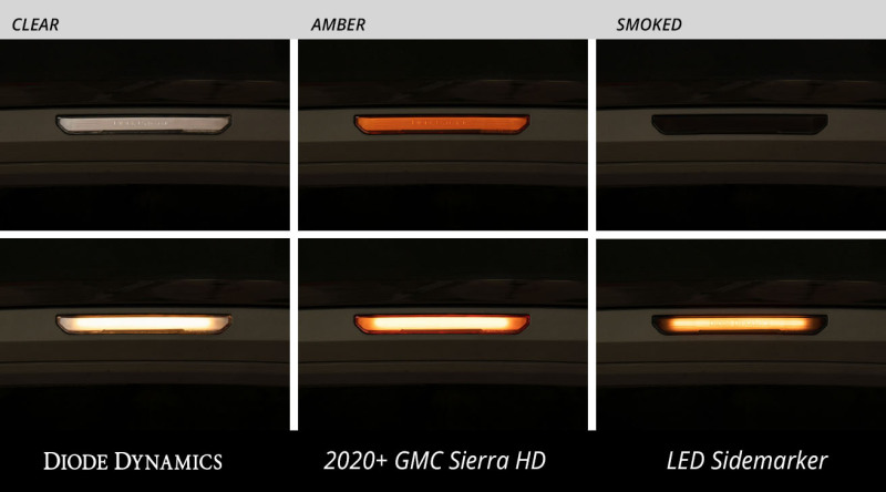 Diode Dynamics 20-21 Sierra 2500/3500 HD LED Sequential Sidemarkers Smoked Set - Image 4
