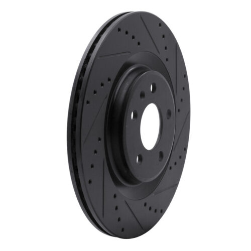 Alternative view of DFC 08-25 Audi SQ5 Sportback Rear Right Drilled & Slotted Black Brake Rotor