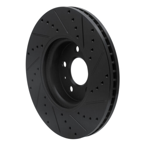 R1 Concepts for 2011-2017 Audi A4 Allroad Front Left Drilled & Slotted Black Brake Rotor - Image 4