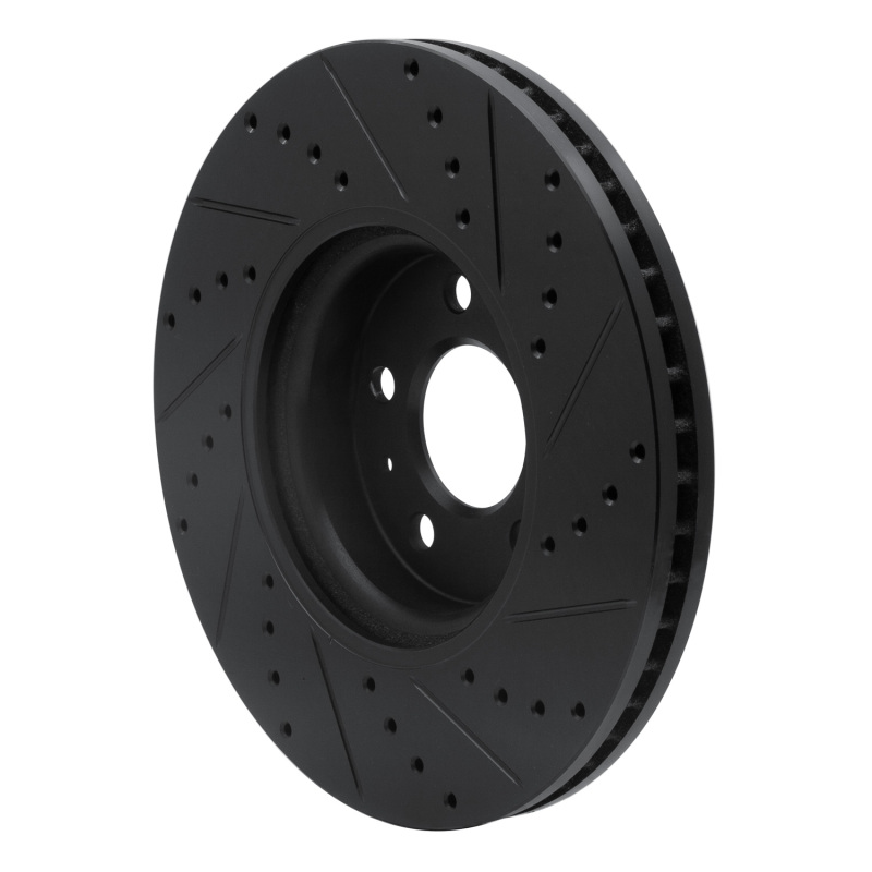 R1 Concepts for 2011-2017 Audi A4 Allroad Front Left Drilled & Slotted Black Brake Rotor - Image 4