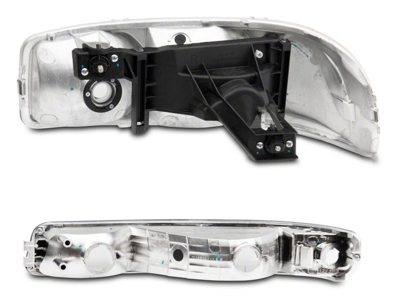 Raxiom for 1999-2006 GMC Sierra 1500 Axial Series OEM Crystal Rep Headlights- Chrome Housing (Clear Lens) - Image 2