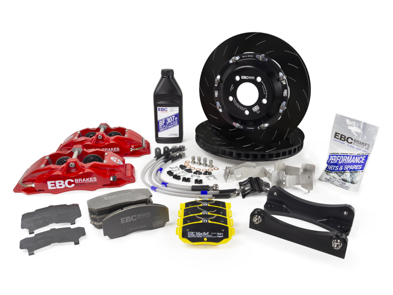 EBC Racing BBK031RED-1 12-21 Subaru BRZ/Toyota GT86 Red Apollo-4 Calipers 330mm Rotors Front Big Brake Kit