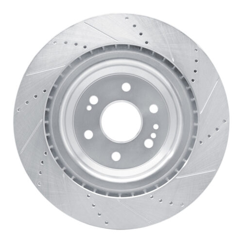 R1 Concepts for 14-20 Cadillac Escalade ESV Front Left Drilled & Slotted Silver Brake Rotor - Image 5
