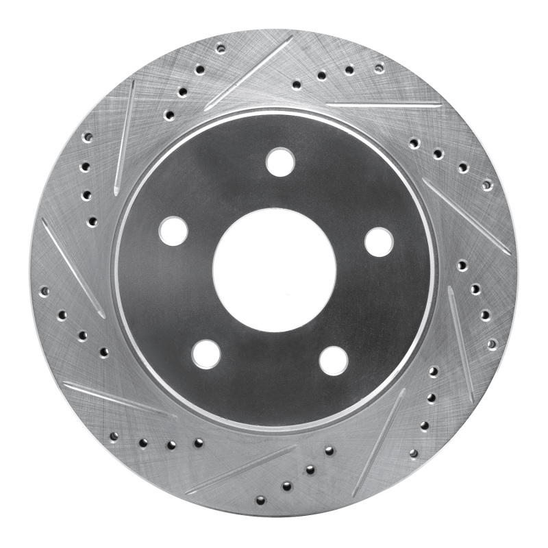 R1 Concepts for 02-24 Dodge Ram 1500 Front Left Drilled & Slotted Silver Brake Rotor