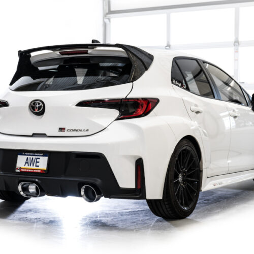 Alternative view of AWE Tuning Track Edition Cat-Back Exhaust - Chrome Silver Tips for 23-24 Toyota GR Corolla