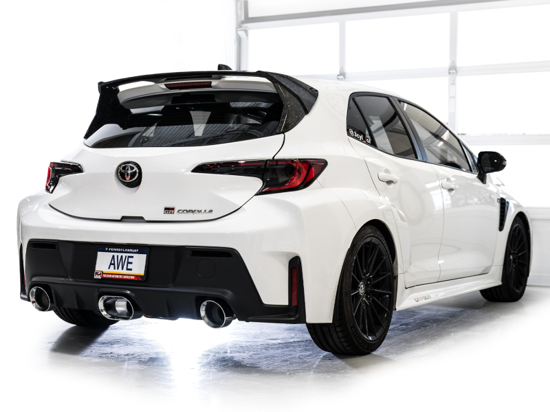 AWE Tuning Track Edition Cat-Back Exhaust - Chrome Silver Tips for 23-24 Toyota GR Corolla - Image 2