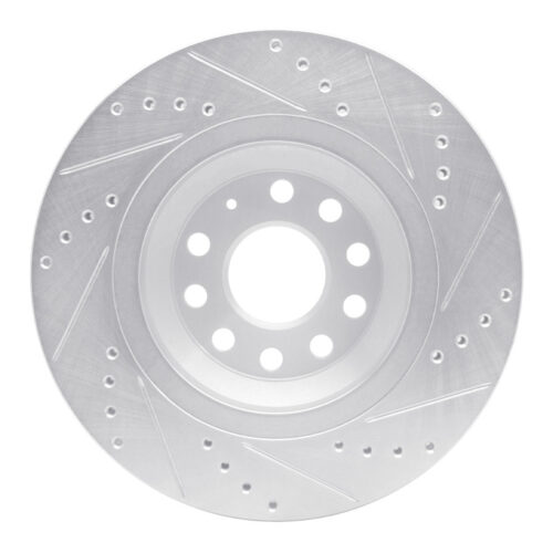 R1 Concepts for 06-25 Audi A3 Quattro Rear Left Drilled & Slotted Silver Brake Rotor - Image 5