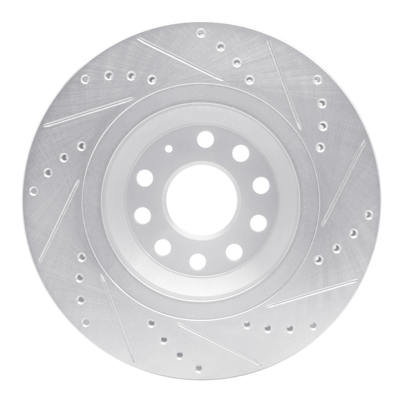 R1 Concepts for 06-25 Audi A3 Quattro Rear Left Drilled & Slotted Silver Brake Rotor - Image 5