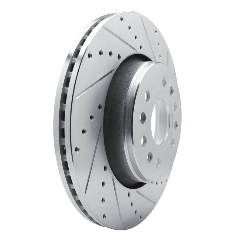 R1 Concepts for 21-25 Jeep Grand Wagoneer Front Right Drilled & Slotted Silver Brake Rotor - Image 2