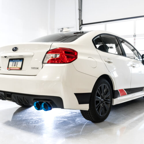 Alternative view of AWE Tuning Touring Edition Exhaust - Vapor Blue Quad Tips for 2015+ VA WRX Sedan