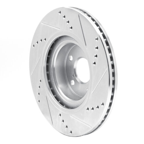 R1 Concepts for 04-25 Scion FR-S Front Left Drilled & Slotted Silver Brake Rotor - Image 4