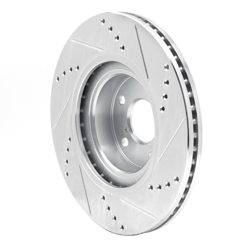 R1 Concepts for 04-25 Scion FR-S Front Left Drilled & Slotted Silver Brake Rotor - Image 4