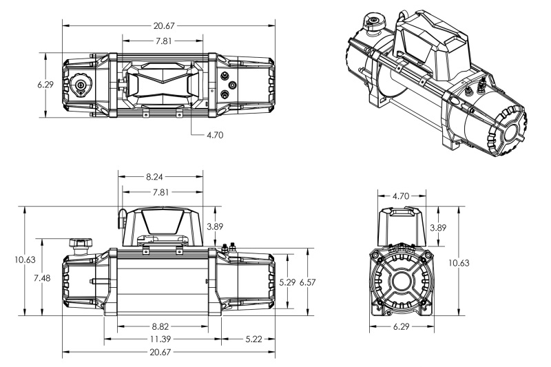 DV8 Offroad Xtract 12k Synthetic Rope Winch - Image 2