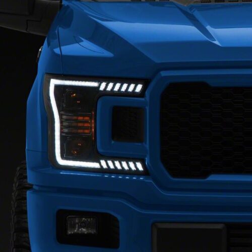 Raxiom for 2018-2020 Ford F-150 LED Halo Surround Headlights with White DRL- Black Housing- Clear Lens - Image 2