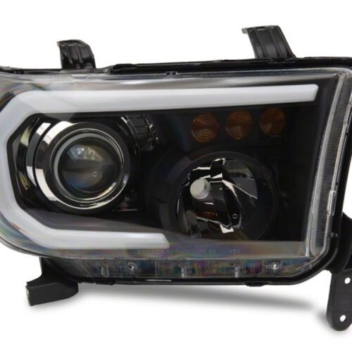 Raxiom for 2007-2013 Toyota Tundra Axial Projector Headlights w/ SEQL LED Bar- Black Housing (Clear Lens) - Image 3