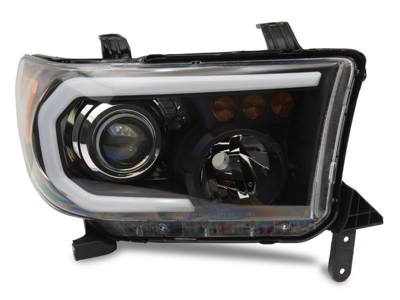 Raxiom for 2007-2013 Toyota Tundra Axial Projector Headlights w/ SEQL LED Bar- Black Housing (Clear Lens) - Image 3