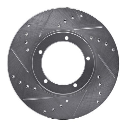 R1 Concepts for 67-88 Porsche 924 Front Left Drilled & Slotted Silver Brake Rotor