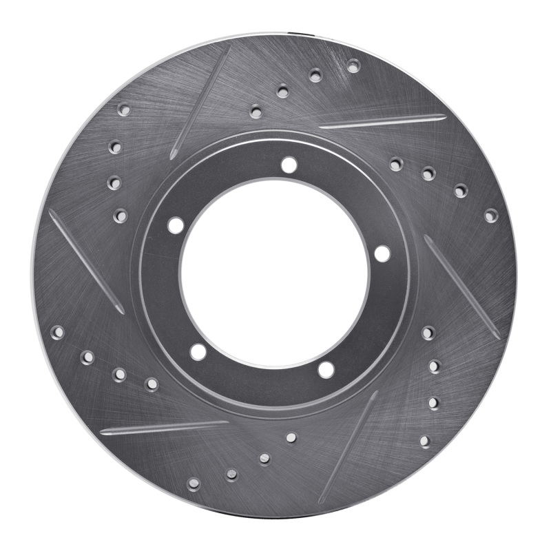 R1 Concepts for 67-88 Porsche 924 Front Left Drilled & Slotted Silver Brake Rotor