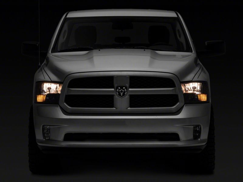 Raxiom for 2009-2018 Dodge RAM 1500 Axial Series Euro Style Headlights w/ Dual Bulb Blk Housing (Clear Lens) - Image 9