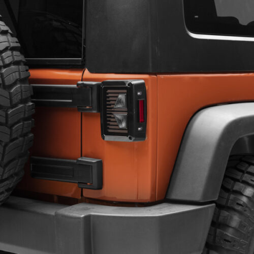 Raxiom for 2007-2018 Jeep Wrangler JK Axial Series Vision LED Tail Lights- Black Housing (Smoked Lens) - Image 4