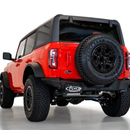 Addictive Desert Designs for 2021+ Ford Bronco Rock Fighter Rear Bumper - Hammer Black - Image 2
