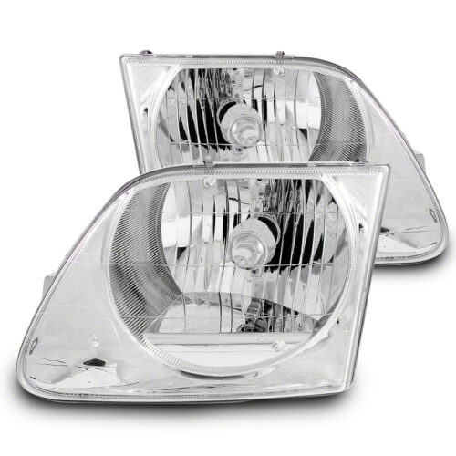Raxiom for 1997-2003 Ford F-150 G2 Euro Headlights- Chrome Housing (Clear Lens)
