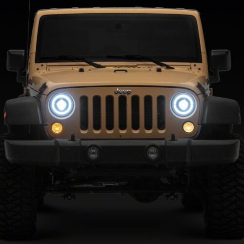 Raxiom for 2018-2026 Jeep Wrangler JL/ 20-26 Gladiator JT HiOutput LED Hlights/Angel Eye DRL-Blk-Clear Lens - Image 5