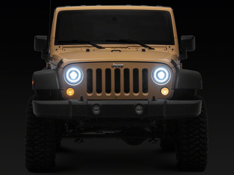 Raxiom for 2018-2026 Jeep Wrangler JL/ 20-26 Gladiator JT HiOutput LED Hlights/Angel Eye DRL-Blk-Clear Lens - Image 5