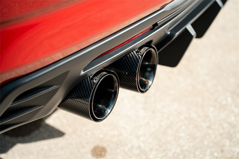 Corsa 2016-2024 Chevrolet Camaro SS / ZL1 Valved Axle-Back Exhaust w/ Black Carbon Fiber Quad Tips - Image 4