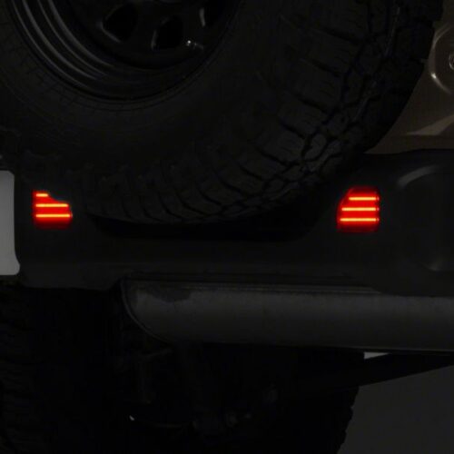 Raxiom for 2018-2023 Jeep Wrangler JL Moab Rubicon Sahara Axial LED Rear Bumper Reflector Lights- Smoked - Image 4