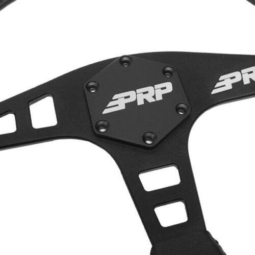 PRP Flat Leather Steering Wheel - Black - Image 2