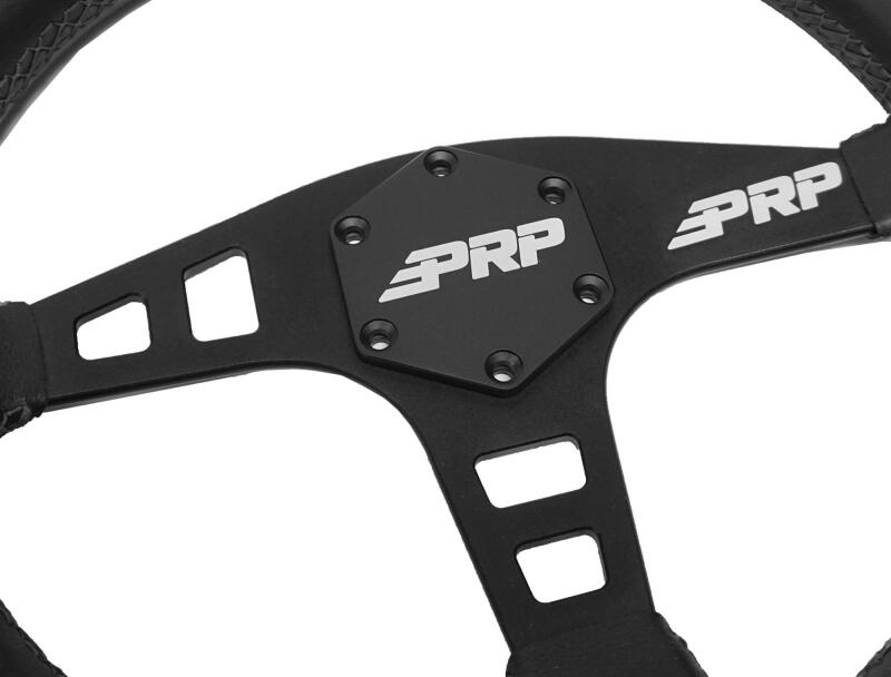 PRP Flat Leather Steering Wheel - Black - Image 2
