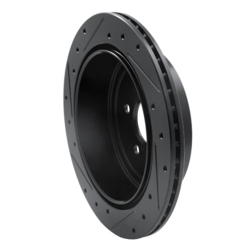 R1 Concepts for 10-25 Scion FR-S Rear Right Drilled & Slotted Black Brake Rotor - Image 4