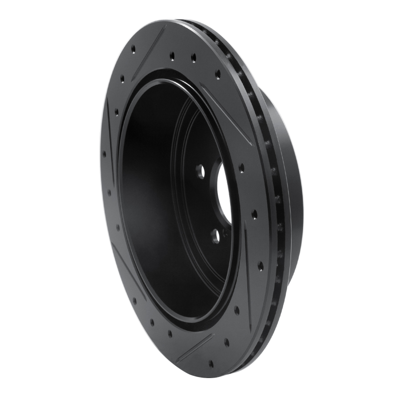 R1 Concepts for 10-25 Scion FR-S Rear Right Drilled & Slotted Black Brake Rotor - Image 4