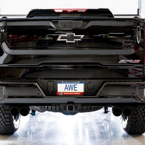 AWE Tuning Tips for 22-23 GMC Sierra 1500 AT4X 6.2L 0FG Catback Split Dual (Flat Bumper) - Diamond Black - Image 4