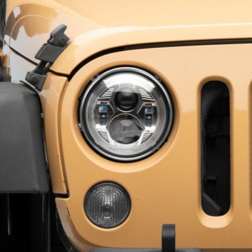 Raxiom for 2007-2018 Jeep Wrangler JK 7-In LED Headlights- Chrome Housing (Clear Lens) - Image 5