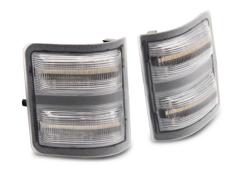Raxiom for 2011-2016 Ford F-250/F-350 Super Duty Axial LED SEQL Switchback Side Mirror Marker Lamps- Clear - Image 2
