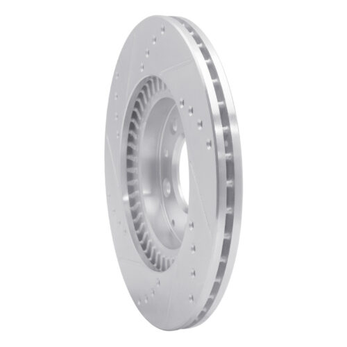 R1 Concepts for 06-15 Mazda MX-5 Miata Front Right Drilled & Slotted Silver Brake Rotor - Image 4