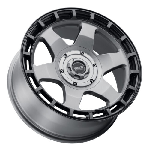 Alternative view of Weld Off-Road Ridge 17x9 - 5x114.3 / 5x127 BP - ET-12 - 78.1mm CB Satin Gunmetal Wheel (Black Ring)