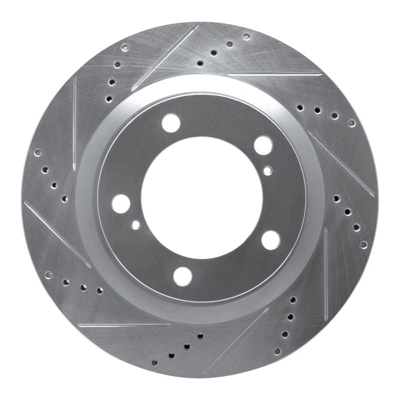 DFC 07-22 Lexus LX570 Front Left Drilled & Slotted Silver Brake Rotor