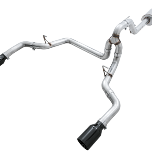 AWE Tuning Performance Exhaust System w/5in Diamond Black Tips for 2015+ Ford F-150 0FG Dual Exit